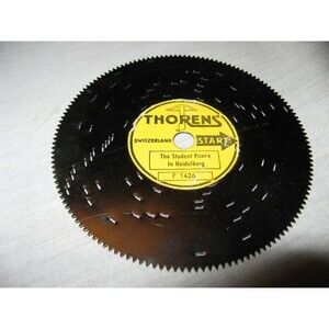 Thorens Switzerland Music Box 4.5" Metal Disc Student Prince of Heidelberg F1426